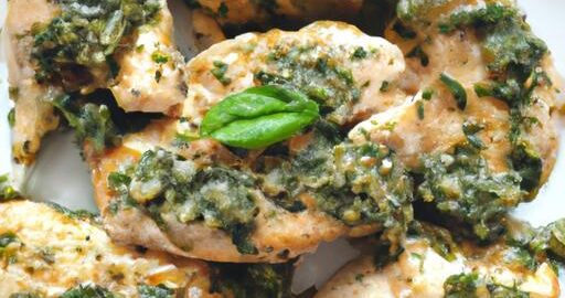 Parmezánové kuřecí plátky s bazalkovým pestem