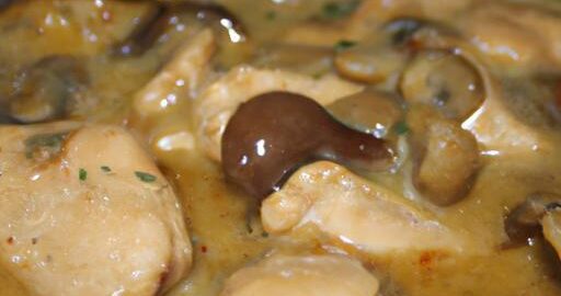 Kuře s hříbky a smetanou