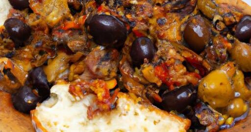 Sicilská caponata s černým olivovým chlebem