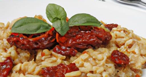 Rizoto se sušenými rajčaty a bazalkou