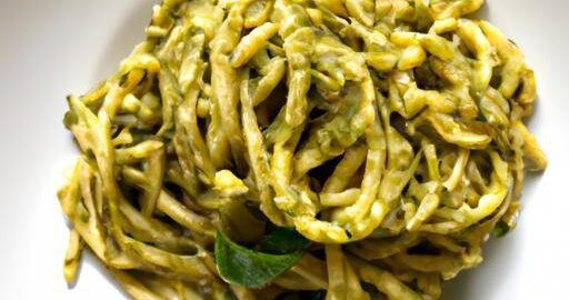 Těstoviny s bazalkovým pestem