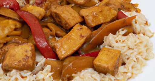 Kuřecí“ seitan s rýží a zeleninou