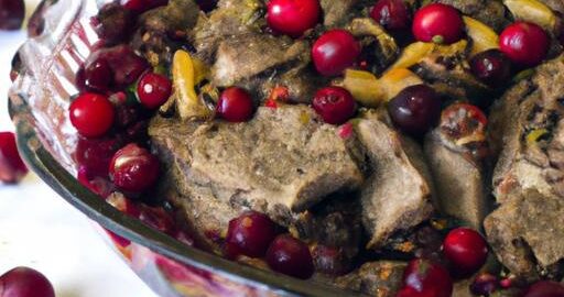 Dušená hovězí s brusinkami