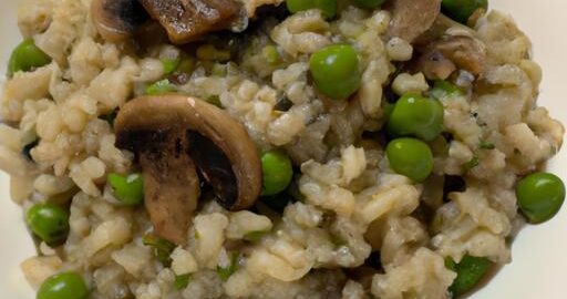 Rizoto s hříbky a hráškem