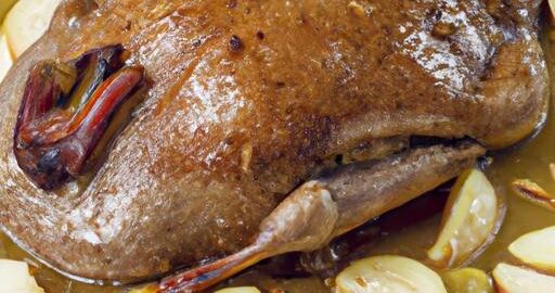 Pečená kachna s jablky a kmínem