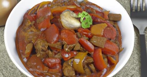 Veganský guláš s tempehem a paprikou