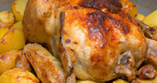 Pečené kuře s brambory