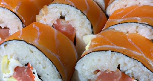 Sushi rýžové rolky plněné lososem