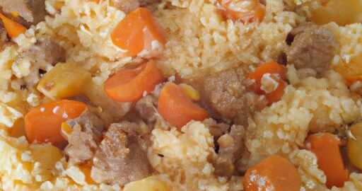 Kuskus s kousky masa a zeleninou