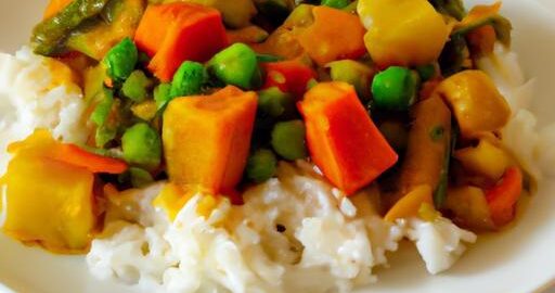 Vegetariánské karilí zelenina s rýží