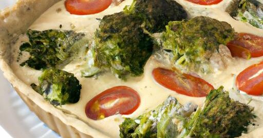Brokolicový quiche s tofu a rajčaty
