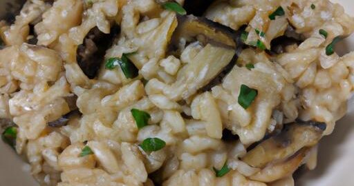 Risotto s houbami a pažitkou