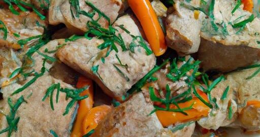 Telecí s koprem a karotkou