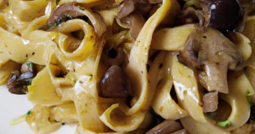 Tagliatelle s hříbky a bazalkou