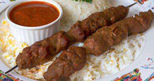 Irácký masový kebab s rýží