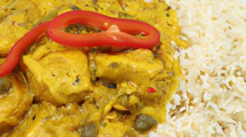 Kuře korma s rýží a paprikou