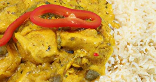 Kuře korma s rýží a paprikou