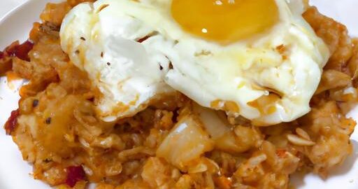 Kimchi fried rice s vajíčkem