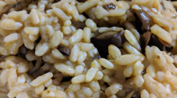 Risotto s houbami a fazolemi