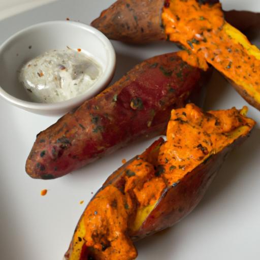 Kořeněné pečené batáty se sladkým chilli dipem