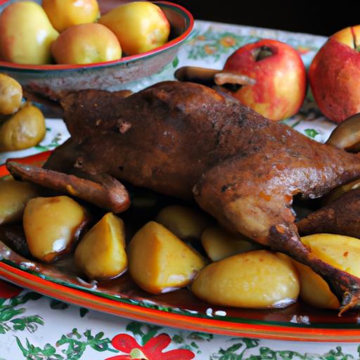 Kachna na jablkách