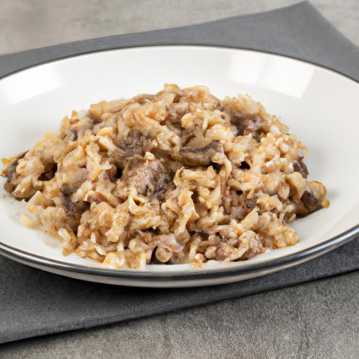 Telecí rýže s houbami a šalotkou