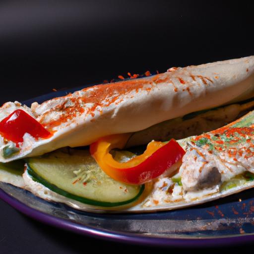 Pita plněná zeleninou a hummusem