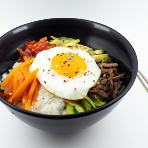Korejské bibimbap s rýží