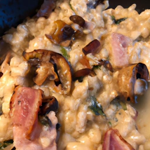 Risotto s houbami a špeckem
