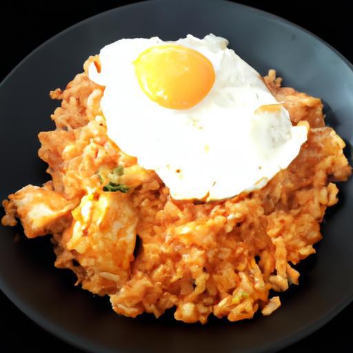 Kimchi fried rice se slepičím vejcem