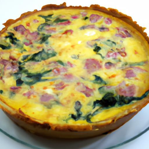 Sýrové quiche s šunkou a špenátem