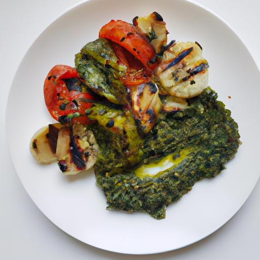 Grilovaná zelenina s bylinkovým pestem