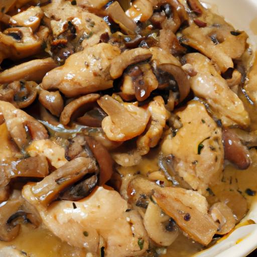 Kuře ve vině s hříbky