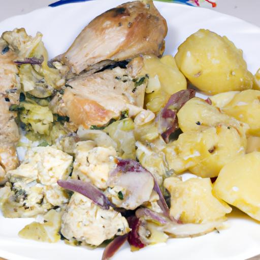 Kuře s bramborovým salátem