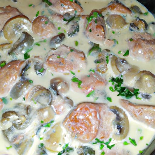 Kuře v kyselé smetaně s houbami