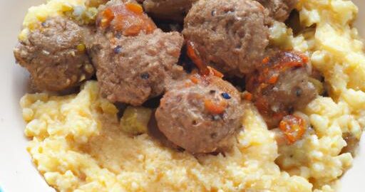 Kuskus s kořeněnými masovými kuličkami