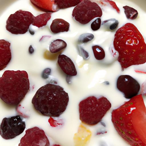 Sladký jogurt s ovocem