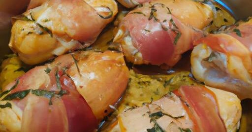 Kuře v bílém víně se slaninou