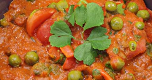 Rajčatový a hráškový kari