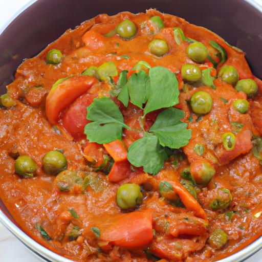 Rajčatový a hráškový kari