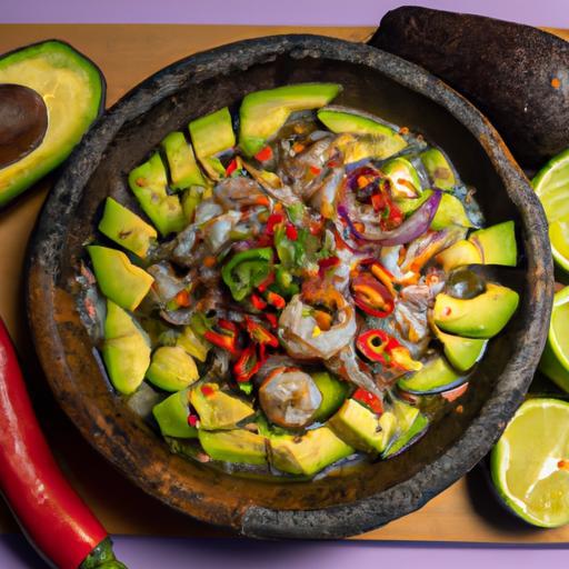 Ceviche s avokádem a chilli