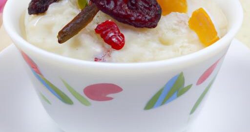 Rýžový hrnkový pudink se sušeným ovocem