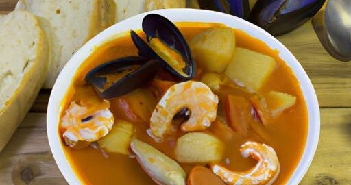 Bouillabaisse s francouzským chlébem