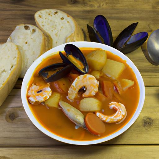 Bouillabaisse s francouzským chlébem