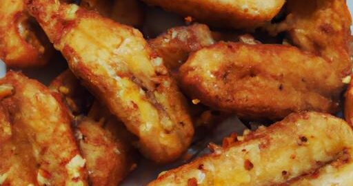 Smažený plát banánů s cukrem