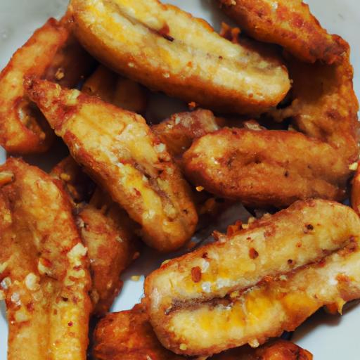 Smažený plát banánů s cukrem