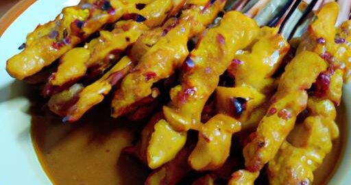 Indonéské kuřecí satay s arašídovou omáčkou