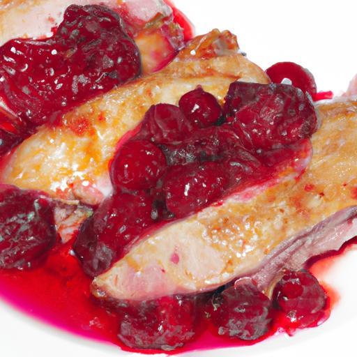 Kuřecí plátek s brusinkovou omáčkou