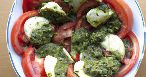 Rajčatová Caprese salát with pesto