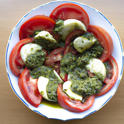 Rajčatová Caprese salát with pesto